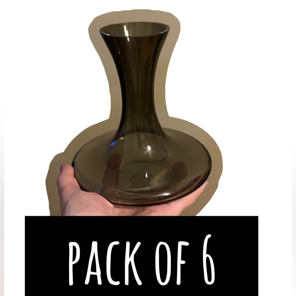 6 PACK! Elegant Black Glass Vase